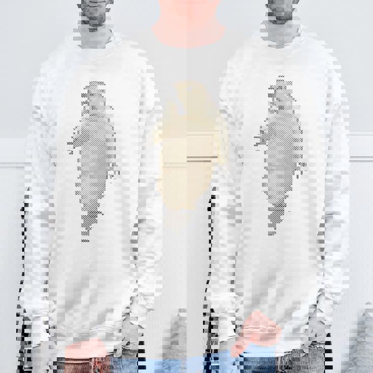 驚愕した マーモット ステッチ デザイン おもしろい 動物 レトロゲーム ドット絵 スウェットシャツ 高齢者への贈り物