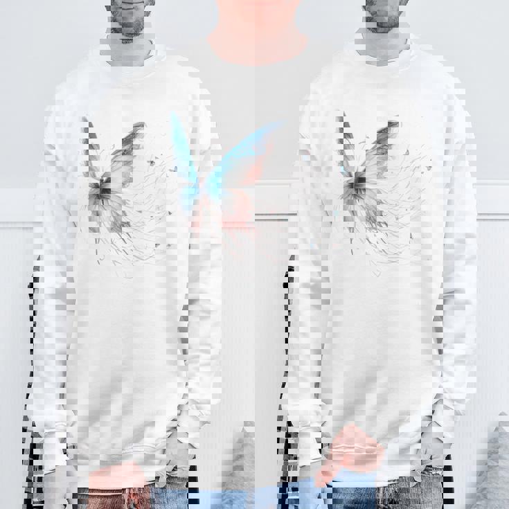 魔法の蝶 エレガント 神秘的な蝶 銀河 星 長袖tシャツ スウェットシャツ 高齢者への贈り物