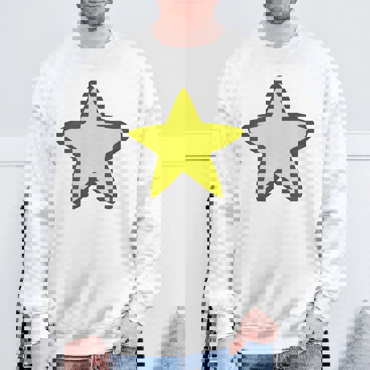 黄色い星と黒のアウトライン スウェットシャツ 高齢者への贈り物