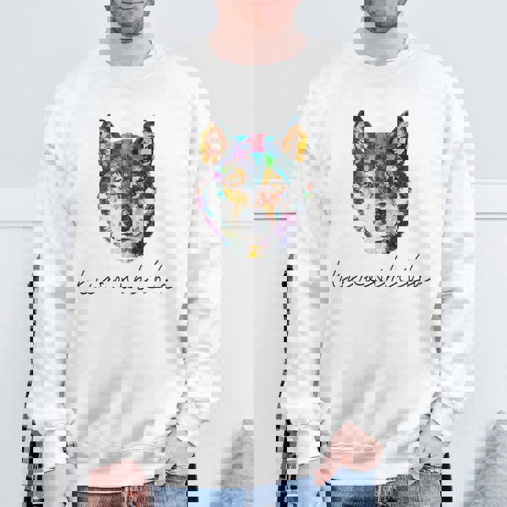 黒柴のグラフィックデザイン スウェットシャツ 高齢者への贈り物