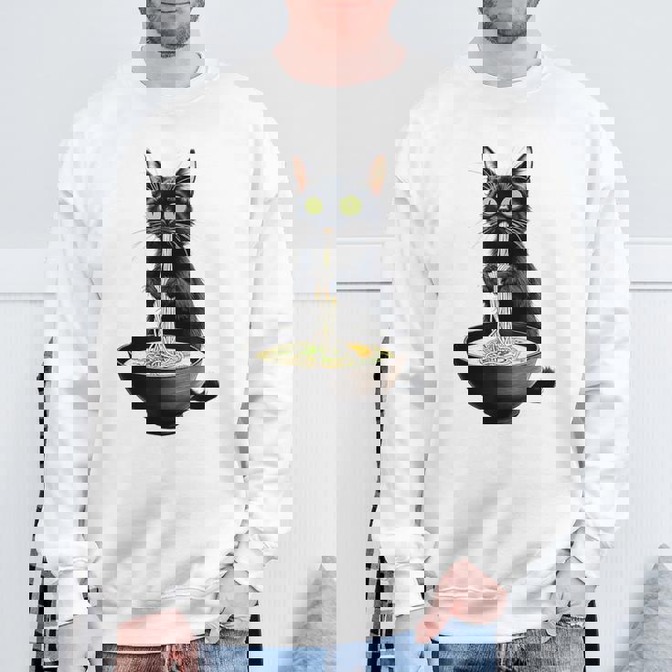 黒猫 ラーメン 麺 和食 スウェットシャツ 高齢者への贈り物