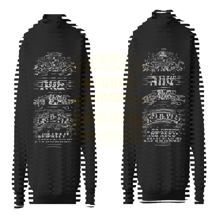 1948年8月 77歳の誕生日プレゼント 男性用 77歳の誕生日プレゼント スウェットシャツ