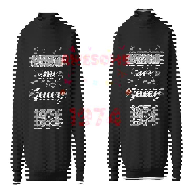 1974年1月から素晴らしい花、1974年1月の誕生日。 スウェットシャツ