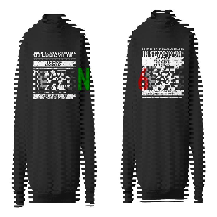 1N23456モーターサイクルギアシフトモーターサイクリスト スウェットシャツ