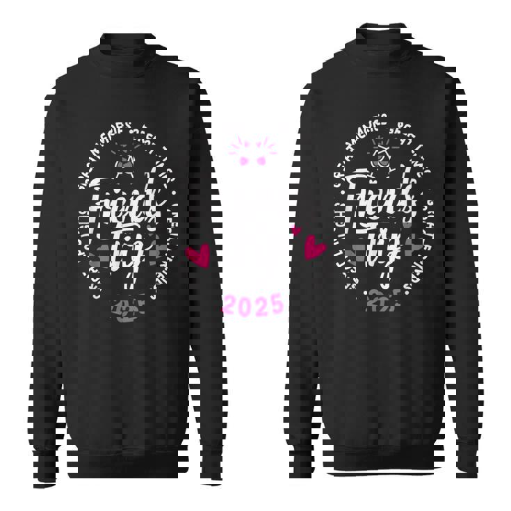2025 Friends Trip Vacation Black Small Sweatshirt