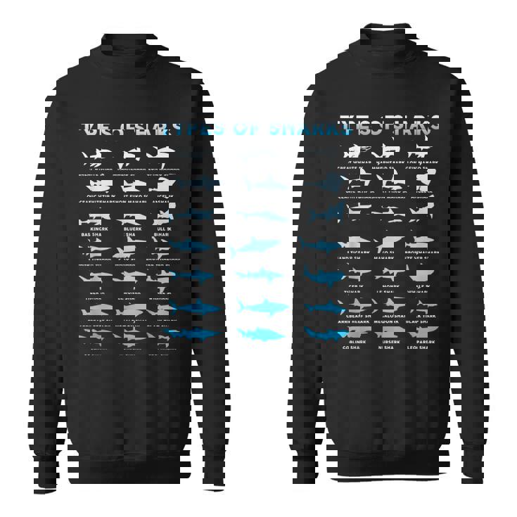 21種類のサメの海洋生物学者シャークtシャツ シャークtシャツ スウェットシャツ