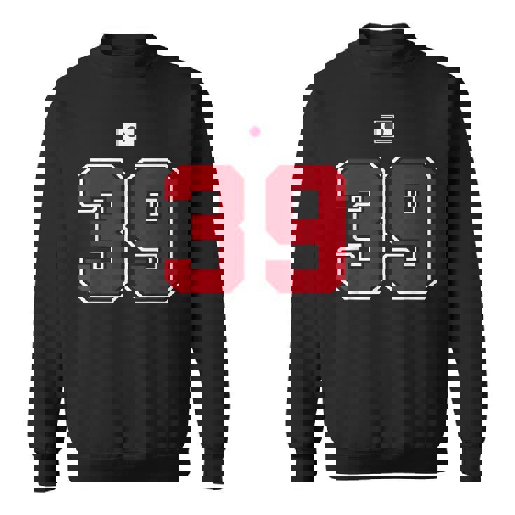 39 ナンバー カレッジスタイル ヴィンテージ 赤 白 日本国旗 スウェットシャツ