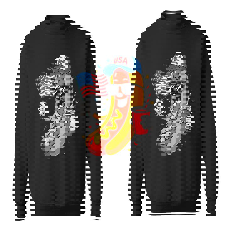 4Th Of July Hotdog Fourth Of July Patriotic Usa Flag Sweatshirt