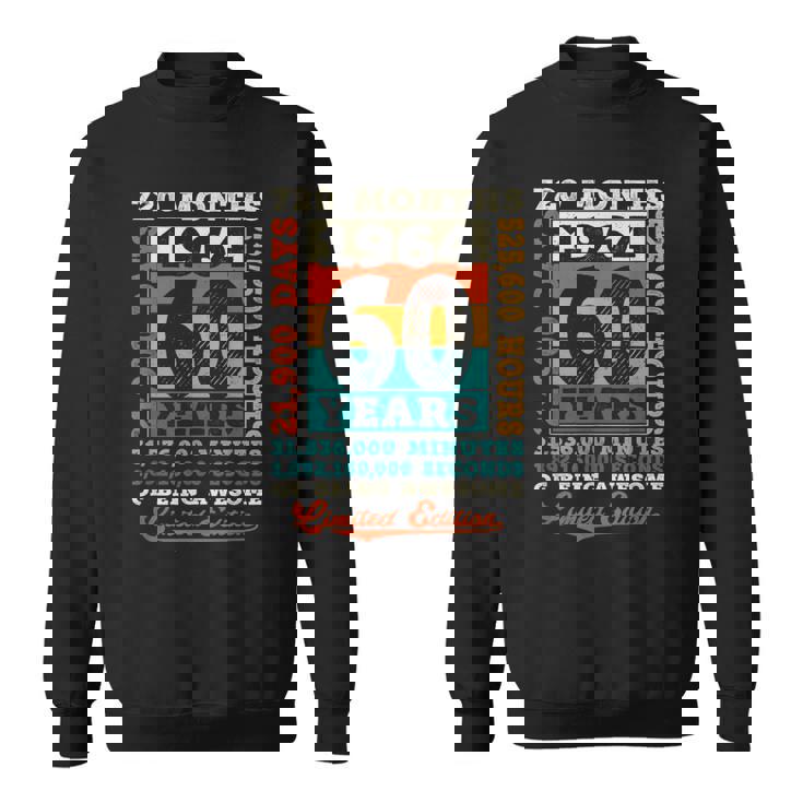 60 Years 720 Months Of Being Awesome Born 1964 60歳の誕生日 スウェットシャツ