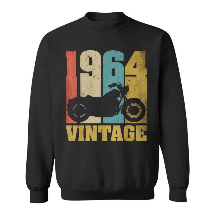 61 歳の誕生日バイカーギフトtシャツ-ヴィンテージ1964バイク スウェットシャツ