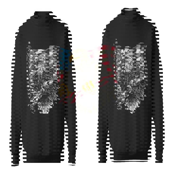 7 月 4 日アメリカ国旗白頭鷲グラフィック アート デザイン スウェットシャツ