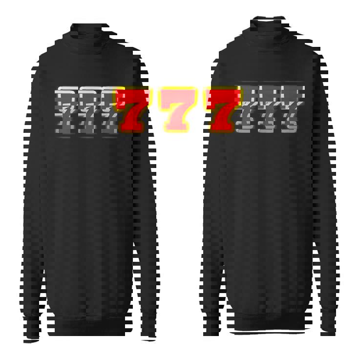 777 スリーセブン【スロット カジノ ラッキー7】数字 文字 シンプル デザイン スウェットシャツ