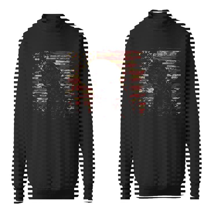 7月4日 アメリカ国旗 愛国心が強いラブラドールレトリバー犬 スウェットシャツ