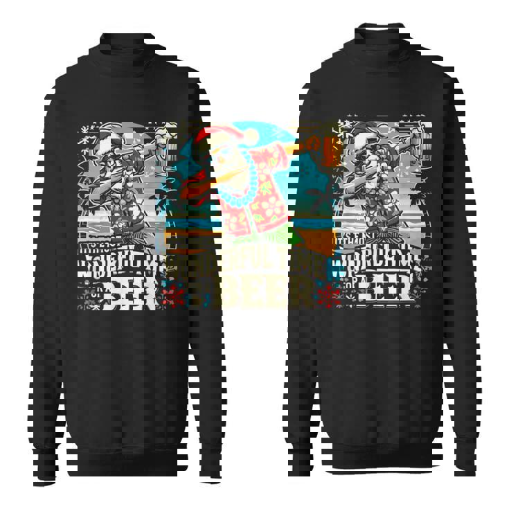 7月のクリスマス サンタハワイアンワンダフルビール スウェットシャツ