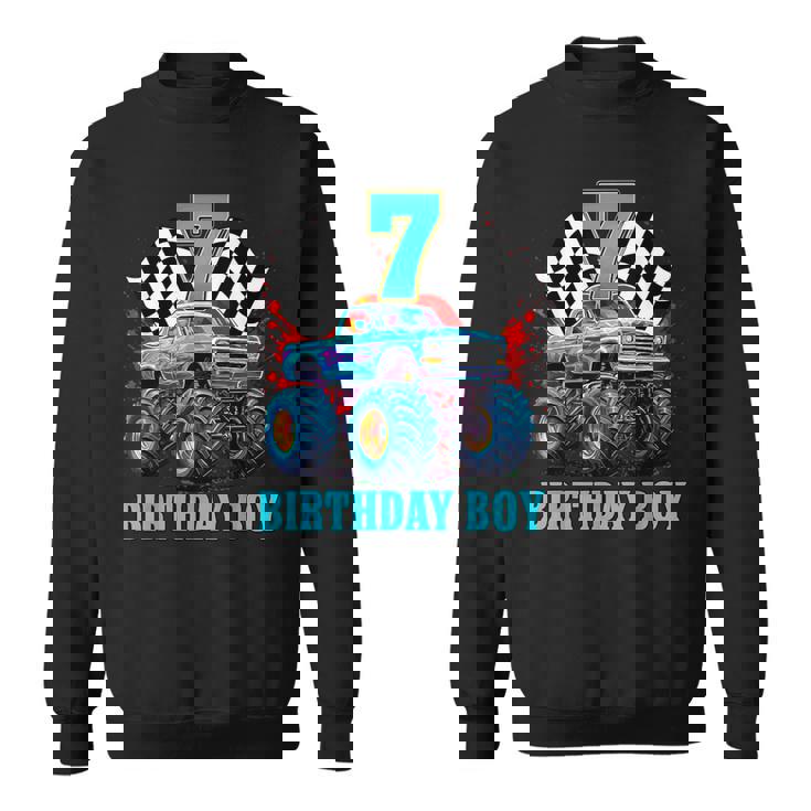 7歳 7歳の誕生日 男の子 モンスタートラック 車 スウェットシャツ