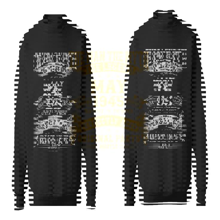 80歳の誕生日プレゼント 男性神話 1945年5月 スウェットシャツ