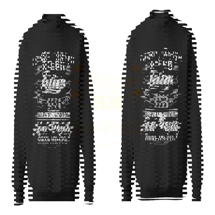 89歳の誕生日プレゼント ヴィンテージ 1936年 男性 面白い 89歳 1936年 スウェットシャツ