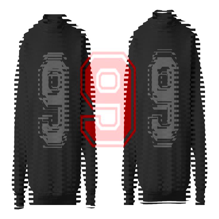 9番のスポーツスタイル。赤。 スウェットシャツ