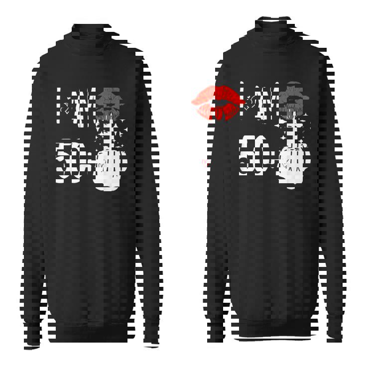 I Am 50 Plus 1 中指 51歳の誕生日 面白い スウェットシャツ