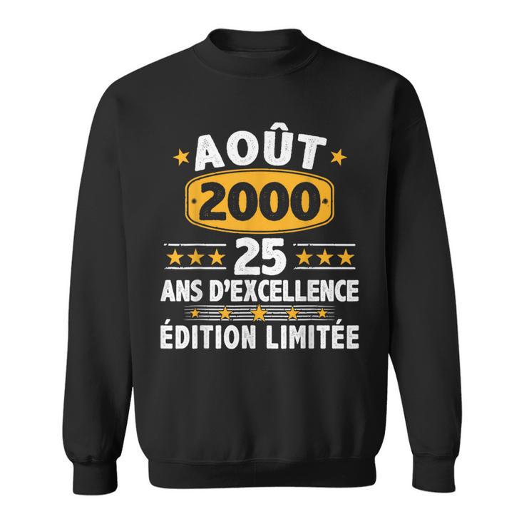 Août 2000 25 Ans Homme Cadeau Anniversaire Août 2000 Sweater e