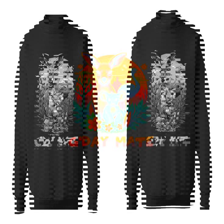 Australia G'day Mate And Aussie Animals Kangaroo Koala Emu スウェットシャツ