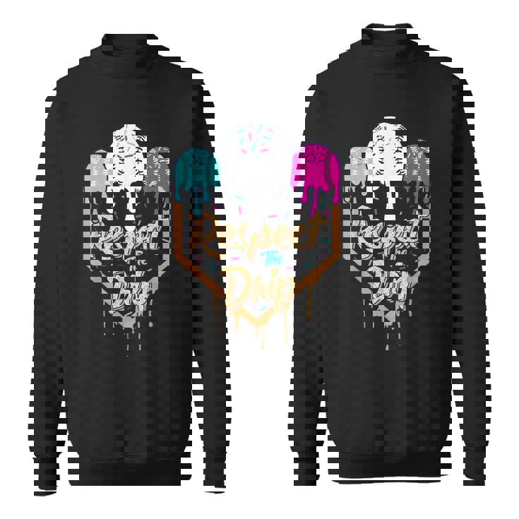 Baseball Drip Boys Ice Cream Waffle Home Plate Respect Drip Sweatshirt