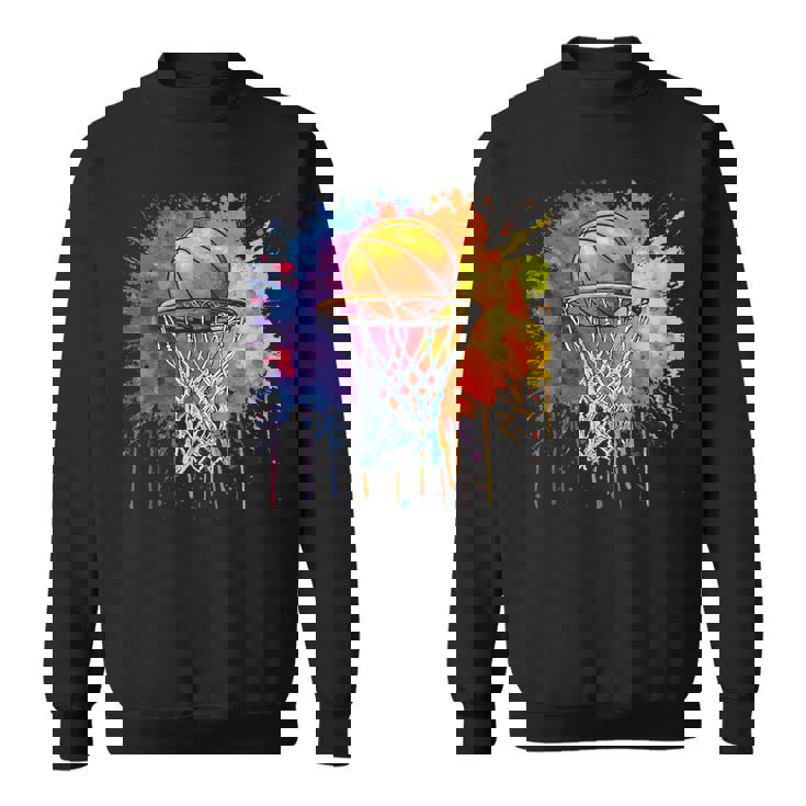 Basketball Colorful Drip Graphic Sweatshirt