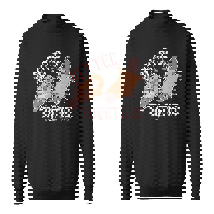 Better Together バレンタインデー カモノハシ カップル ラブ ハッピー スウェットシャツ