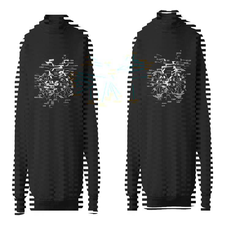 Bicycle Anatomy ロードバイク サイクリング スウェットシャツ