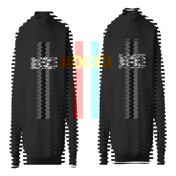 Bocci ぼっち《フェイクゴールド ロゴ》緑 赤 ライン【変なデザイン屋さん】陰キャ オタク ブランド パロディ 面白 スウェットシャツ