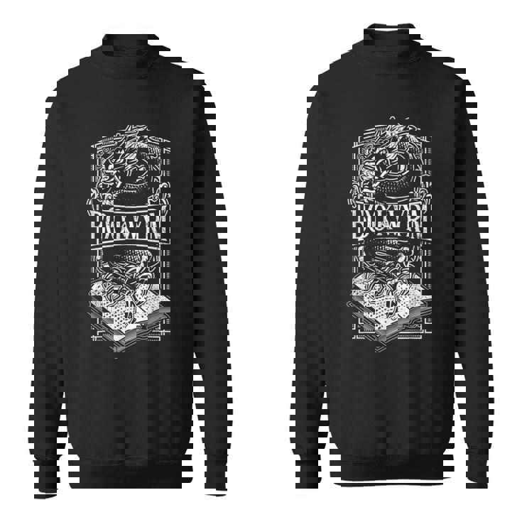 Book Wyrm Bookwyrm ドラゴンリーディングラバー アンティーク調 スウェットシャツ