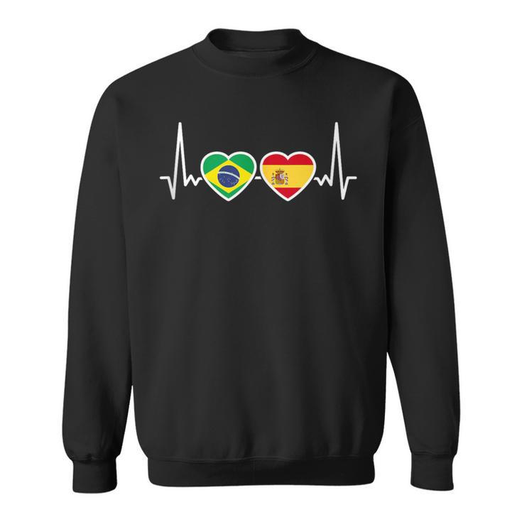 Brasil España Latido Bandera Español Brasileño In Mangas Camisa de entrenamiento
