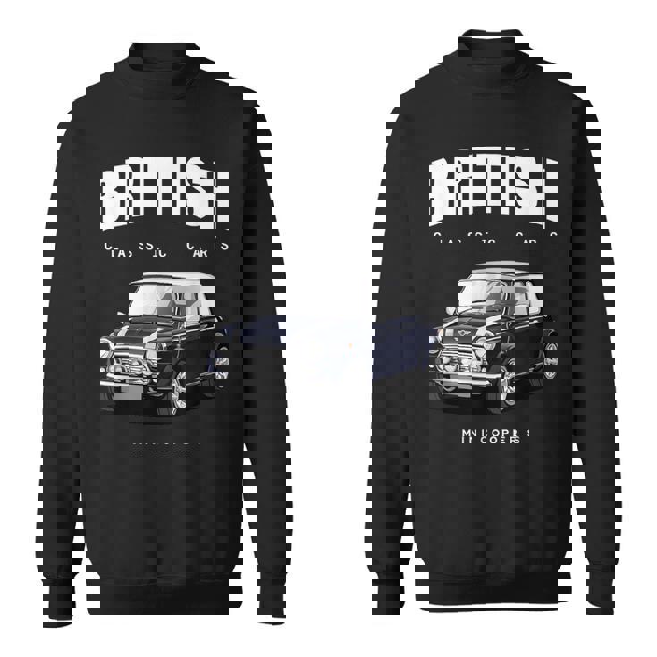 British Classic Car ダークブルー ミニスポーツカー スウェットシャツ