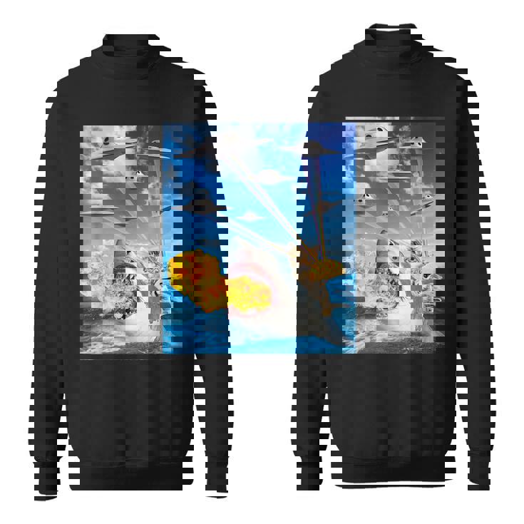 Cat Riding Fire Breathehark レインボー レーザー タコス スウェットシャツ