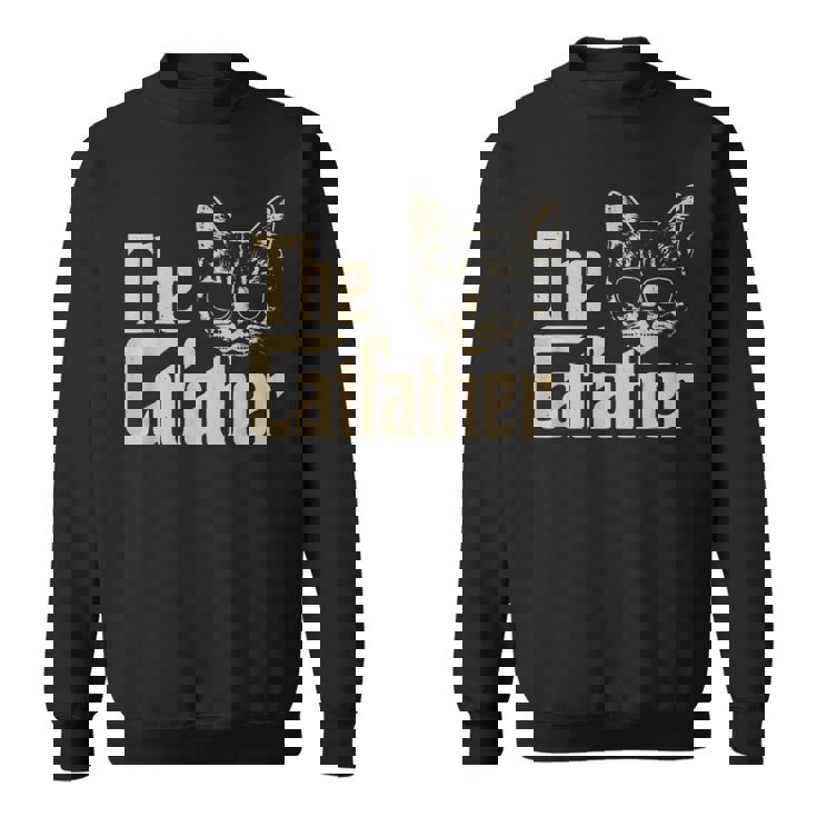 The Catfather Cat Dad Apparel Cat Lover For Men Sweatshirt