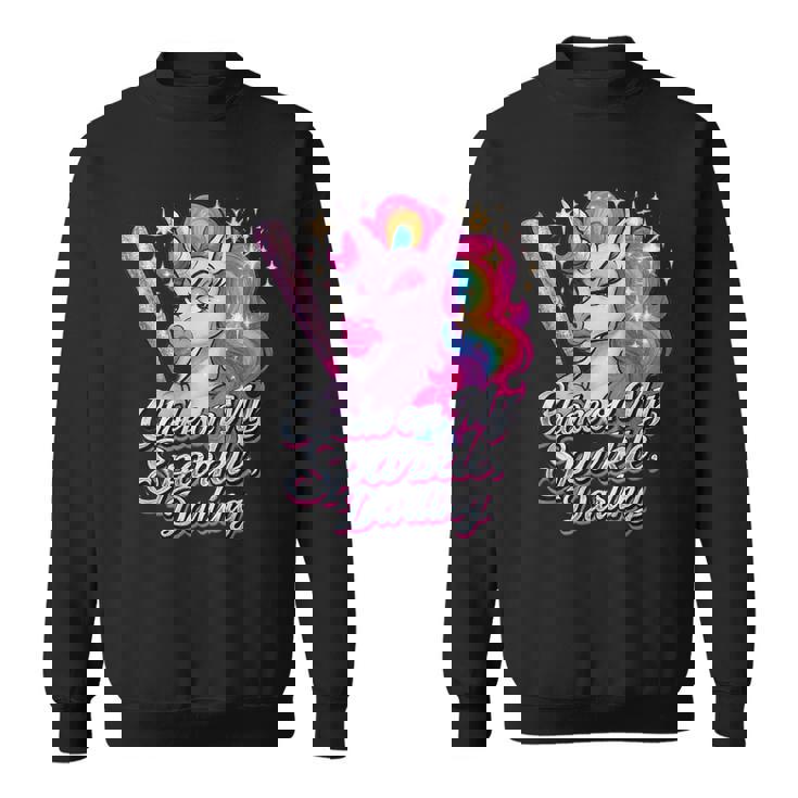 Choke On My Radiance 面白いユニコーンレインボーアティチュード スウェットシャツ