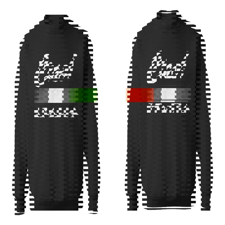 Ciao Italia トリコロールグリーン 白と赤 イタリア国旗 イタリア スウェットシャツ