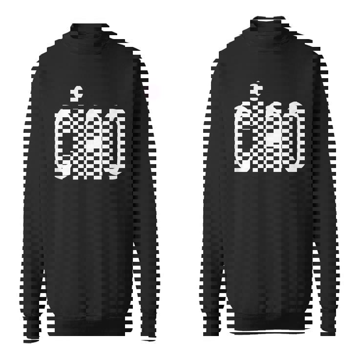 Ciao イタリア語の格言 白とピンクのミニマリスト スウェットシャツ