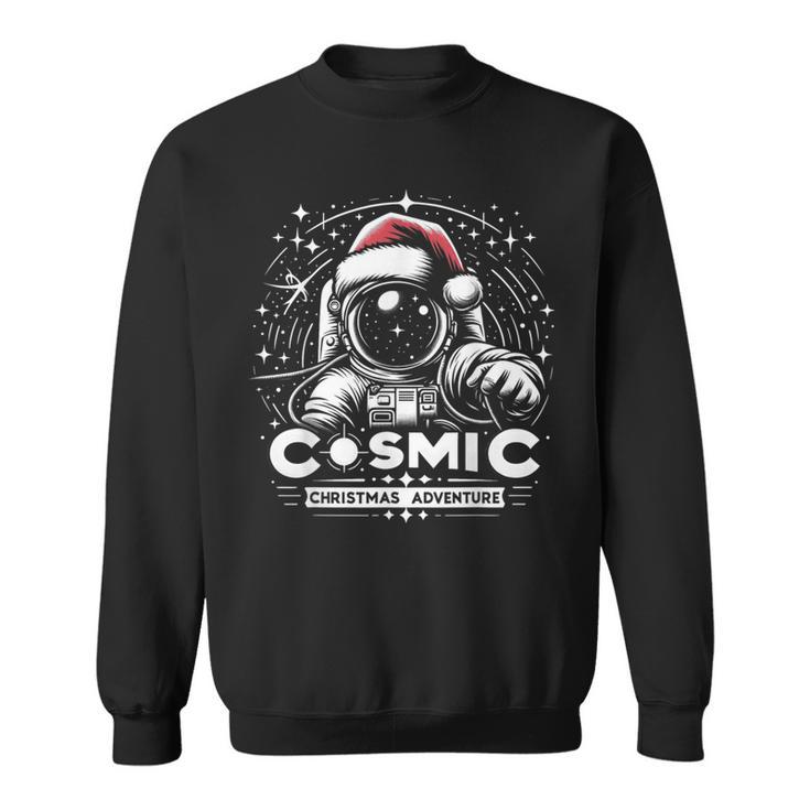 Cosmic Christmas Adventure ヴィンテージ宇宙飛行士サンタスペース スウェットシャツ