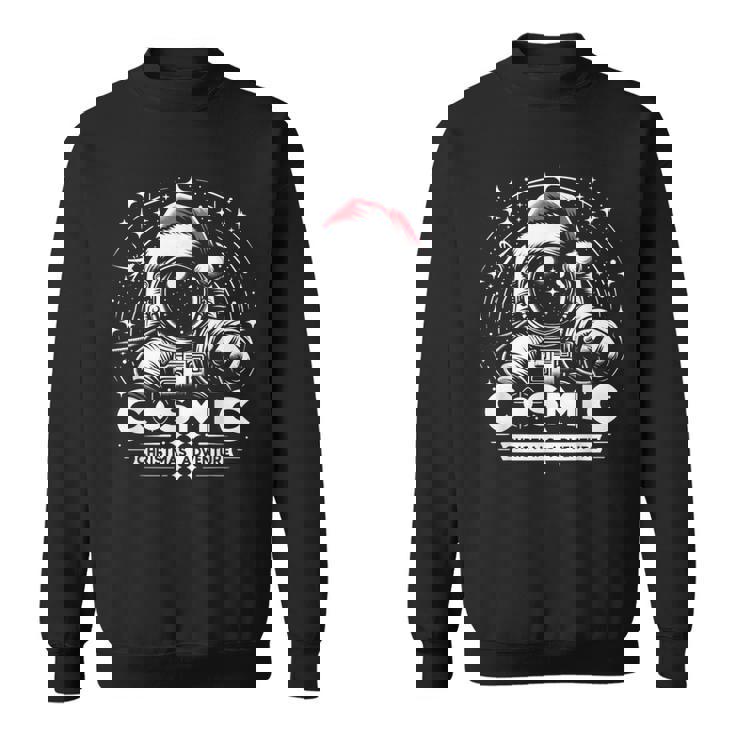 Cosmic Christmas Adventure ヴィンテージ宇宙飛行士サンタスペース スウェットシャツ