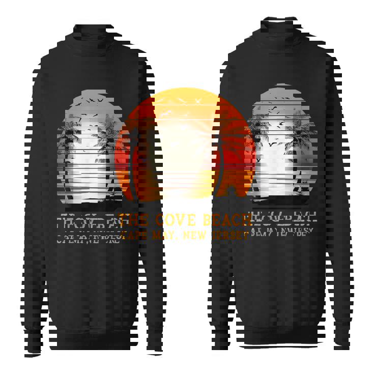 The Cove Beach Cape May New Jersey ビンテージ サンセット レトロ 太陽 スウェットシャツ