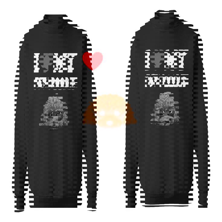 Cute I Love My Toy プードル 犬の飼い主 スウェットシャツ