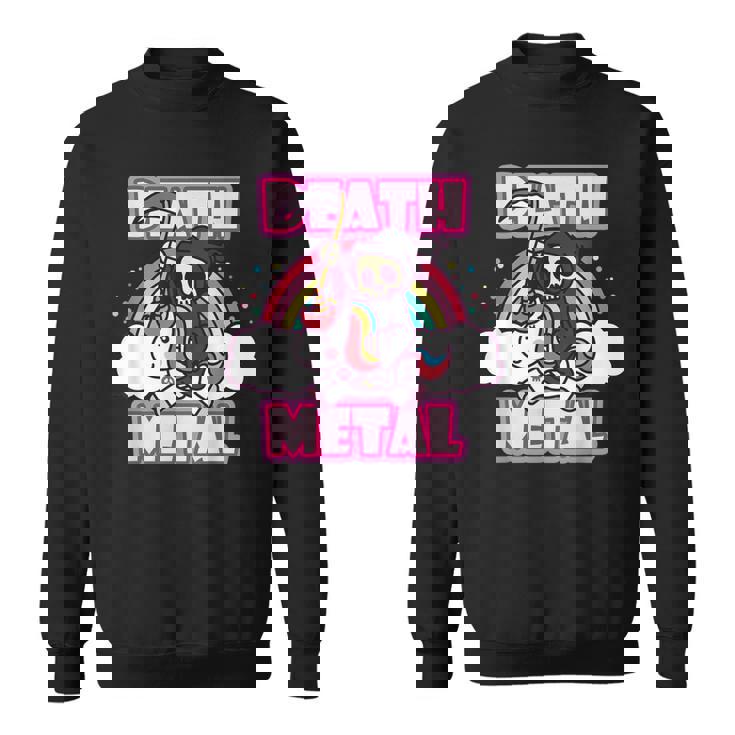 Death Metal Grim Reaper ピンクユニコーン ファニーヘビーメタル スウェットシャツ