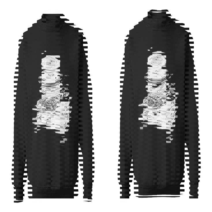 Dj Turntable 1210 Mk2 Exploded Blueprint スウェットシャツ