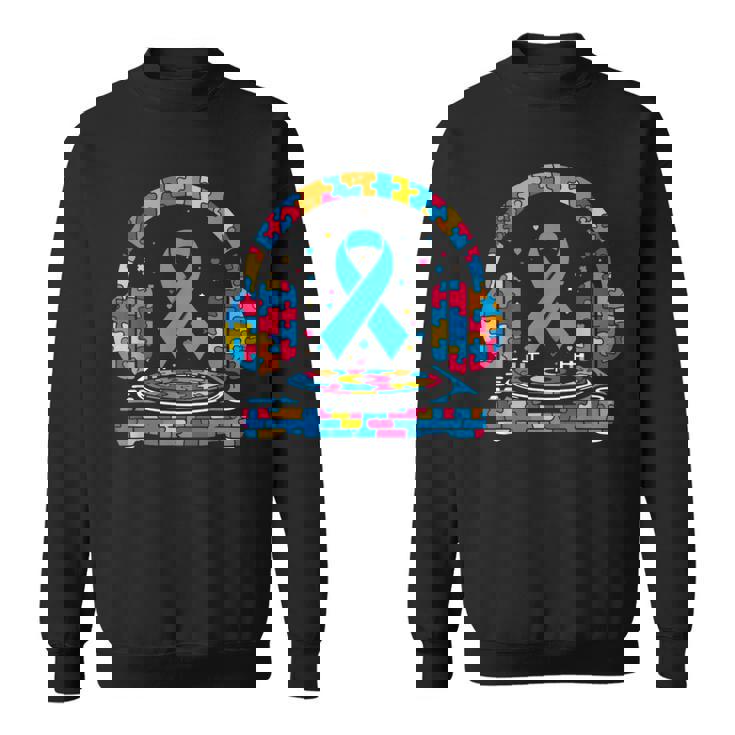 Dj ヘッドフォン パズル 自閉症啓発 自閉症 レディース メンズ スウェットシャツ