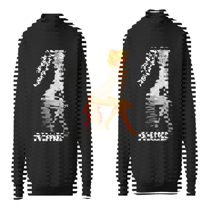 Easily-Distracted By Books ピンナップガール セクシーアニメ レトロアート スウェットシャツ