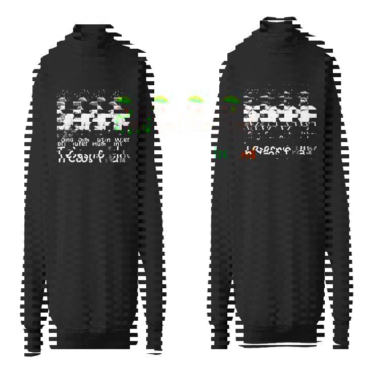 Theeasons Patrick's Day アイルランド 4つのかわいい羊のシャムロック スウェットシャツ