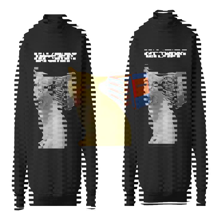 I Eat Cement Cursed Cat Weirdpecific Meme スウェットシャツ