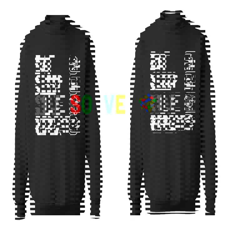 Eatleepolve Repeat キューブゲーム ルービックtシャツ スウェットシャツ