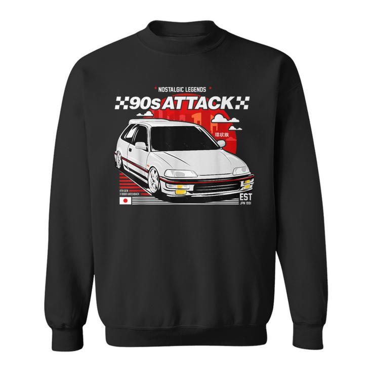 Sweat à Capuche Voiture Japonaise Civic Type R EK 2015 - Design Vintage Rétro